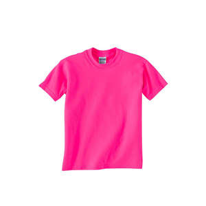 Gildan Youth Ultra Blend 50/50 Crew Neck Tee - Dark/Color Heliconia