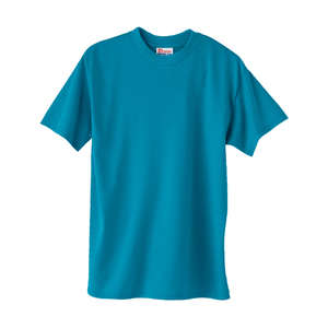 Hanes Heavyweight 50/50 Crew Neck Tee - Dark/Color Teal