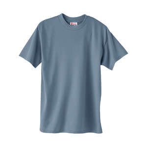Hanes Heavyweight 50/50 Crew Neck Tee - Dark/Color Blue, Stonewashed