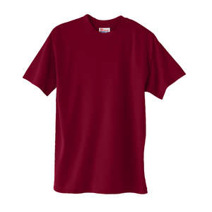 Hanes Heavyweight 50/50 Crew Neck Tee - Dark/Color Red, Cardinal