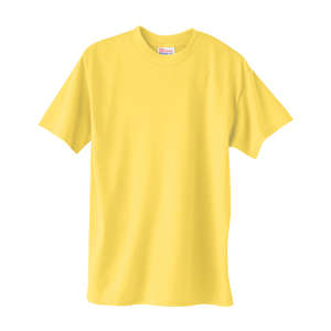 Hanes Heavyweight 50/50 Crew Neck Tee - Dark/Color Yellow