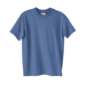 Hanes Youth Heavyweight 50/50 Crew Neck Tee - Dark/Color Blue, Denim