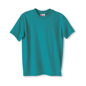 Hanes Youth Heavyweight 50/50 Crew Neck Tee - Dark/Color Teal