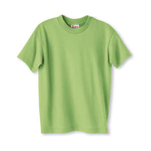 Hanes Youth Heavyweight 50/50 Crew Neck Tee - Dark/Color Green, Lime