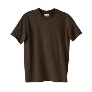 Hanes Youth Heavyweight 50/50 Crew Neck Tee - Dark/Color Chocolate, Dark