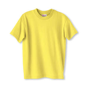 Hanes Youth Heavyweight 50/50 Crew Neck Tee - Dark/Color Yellow