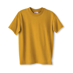 Hanes Youth Heavyweight 50/50 Crew Neck Tee - Dark/Color Gold