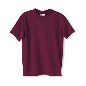 Hanes Youth Heavyweight 50/50 Crew Neck Tee - Dark/Color Red, Cardinal
