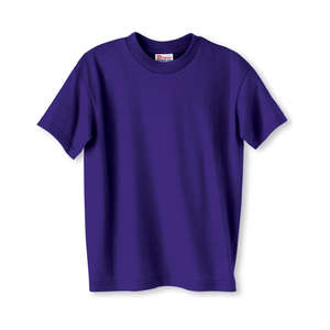 Hanes Youth Heavyweight 50/50 Crew Neck Tee - Dark/Color Purple