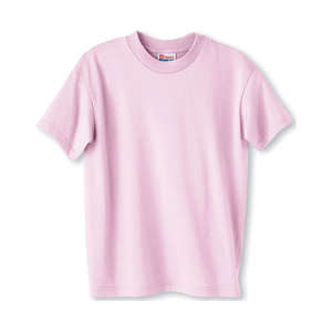 Hanes Youth Heavyweight 50/50 Crew Neck Tee - Dark/Color Pink, Pale