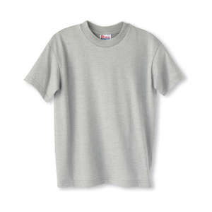 Hanes Youth Heavyweight 50/50 Crew Neck Tee - Light/Heather Steel, Light