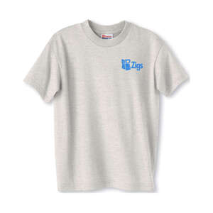 Custom Promotional Hanes Youth Heavyweight 50/50 Crew Neck Tee - Light/Heather
