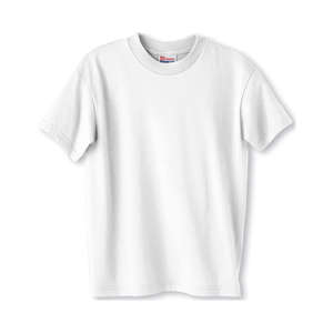 Hanes Youth Heavyweight 50/50 Crew Neck Tee - White/Neutral White