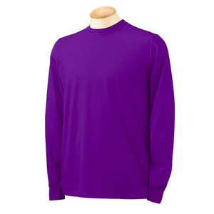 Augusta Sportswear Long Sleeve 100% Polyester Wicking Tee - Dark/All Purple