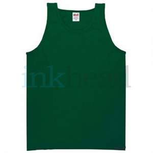 Anvil Cotton Tank - Dark/Color Green, Ivy
