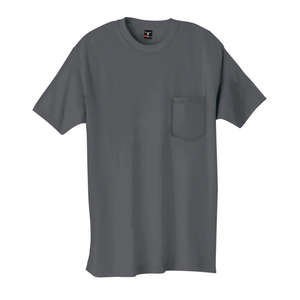 Hanes Beefy-T with Pocket - Dark/Color Gray, Smoke