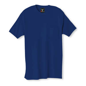 Hanes Beefy-T with Pocket - Dark/Color Blue, Deep Royal