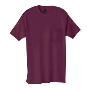 Hanes Beefy-T with Pocket - Dark/Color Maroon