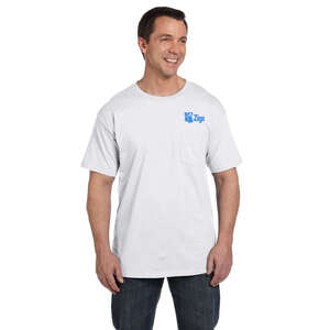 Custom Promotional Hanes Beefy-T with Pocket - White/Neutral