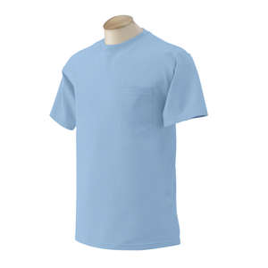 Gildan Ultra Cotton Pocket Tee - Dark/Color Blue, Light