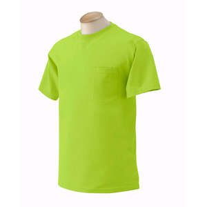 Gildan Ultra Cotton Pocket Tee - Dark/Color Green, Safety