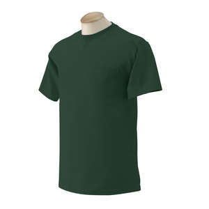 Gildan Ultra Cotton Pocket Tee - Dark/Color Green, Forest