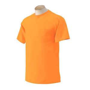 Gildan Ultra Cotton Pocket Tee - Dark/Color Orange, Safety
