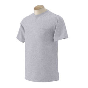 Gildan Ultra Cotton Pocket Tee - Light/Heather Gray, Ash