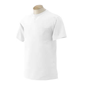 Gildan Ultra Cotton Pocket Tee - White/Neutral White