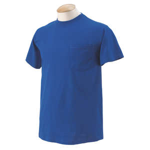 Fruit of the Loom Heavy Cotton Pocket Tee - Dark/Color Blue, Royal