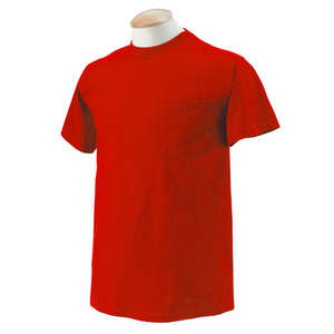 Fruit of the Loom Heavy Cotton Pocket Tee - Dark/Color Red