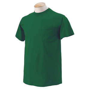 Fruit of the Loom Heavy Cotton Pocket Tee - Dark/Color Green, Forest