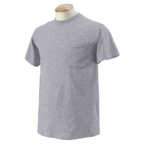 Fruit of the Loom Heavy Cotton Pocket Tee - Light/Heather Gray, Heathered Athletic