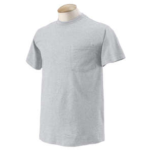 Fruit of the Loom Heavy Cotton Pocket Tee - Light/Heather Gray, Ash
