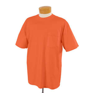 Jerzees 50/50 Pocket Tee - Dark/Color Orange, Burnt