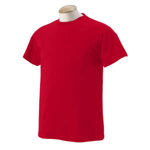 Fruit of the Loom 50/50 Pocket Tee - Dark/Color Red, True
