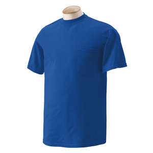 Gildan Ultra Blend 50/50 Pocket Tee - Dark/Color Blue, Royal