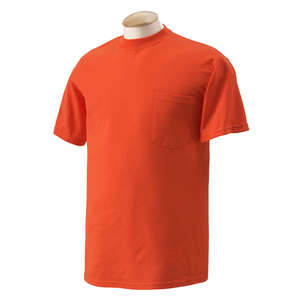 Gildan Ultra Blend 50/50 Pocket Tee - Dark/Color Orange