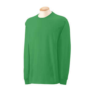 Gildan Ultra Cotton Long Sleeve Tee - Dark/Color Green, Irish