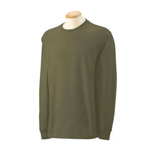 Gildan Ultra Cotton Long Sleeve Tee - Dark/Color Green, Military