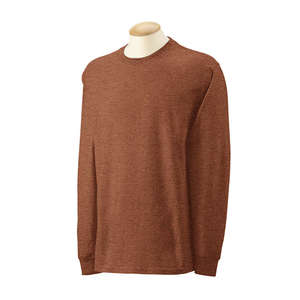 Gildan Ultra Cotton Long Sleeve Tee - Dark/Color Cinnamon, Heather