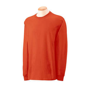 Gildan Ultra Cotton Long Sleeve Tee - Dark/Color Orange