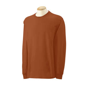 Gildan Ultra Cotton Long Sleeve Tee - Dark/Color Orange, Texas