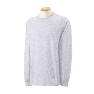 Gildan Ultra Cotton Long Sleeve Tee - Light/Heather Gray, Ash