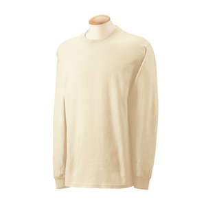 Gildan Ultra Cotton Long Sleeve Tee - White/Neutral Natural