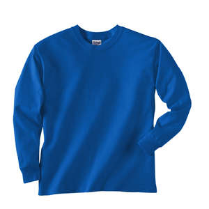 Gildan Youth Ultra Cotton Long Sleeve Tee - Dark/Color Blue, Royal