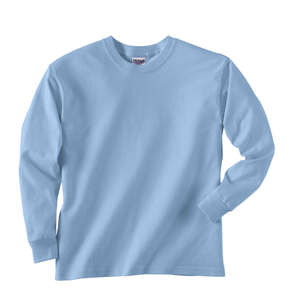 Gildan Youth Ultra Cotton Long Sleeve Tee - Dark/Color Blue, Light