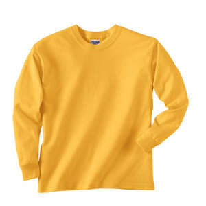 Gildan Youth Ultra Cotton Long Sleeve Tee - Dark/Color Gold