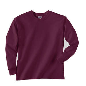 Gildan Youth Ultra Cotton Long Sleeve Tee - Dark/Color Maroon