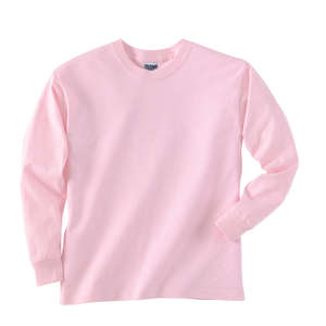 Gildan Youth Ultra Cotton Long Sleeve Tee - Dark/Color Pink, Light
